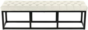 Lavica Polson - zamat, čierny rám 150 cm - Krémová