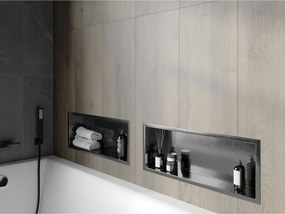 Mexen X-Wall-R, polica na zapustenie s prírubou  60 x 20 cm, grafitová matná - 19E0602010