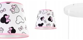 Detské závesné svietidlo Minnie, 3x textilné tienidlo so vzorom, o, s