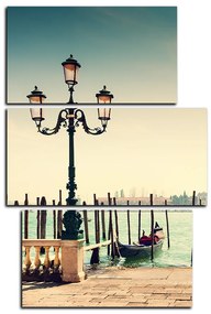 Obraz na plátne - Veľký kanál a gondoly v Benátkach - obdĺžnik 7114C (105x70 cm)