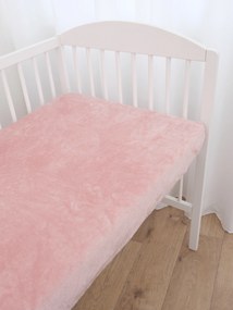 Plachta mikroplyš Deluxe do postieľky 60 x 120 cm - púdrová