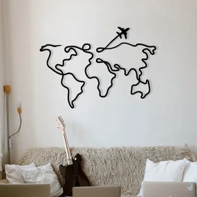 Nástenná dekorácia 60x42 cm mapa kov