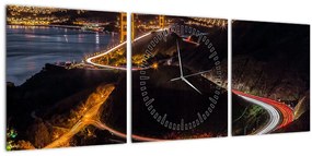 Obraz - Golden Gate Bridge (s hodinami) (90x30 cm)