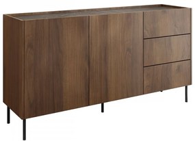 Komoda Antovei K160 3SZ, Farby: warmia orech / warmia orech + čierny mramor