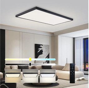 Brilagi-LED Stmievateľné kúpeľňové svietidlo FRAME SMART LED/96W/230V IP44 čierne + diaľkové ovládanie