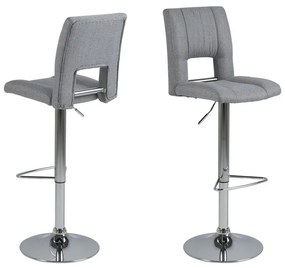 Dizajnová barová stolička Almonzo, svetlosivá / chrómová