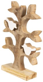 Dekorácia drevený strom s vtáčikmi - 20 * 14 * 5 cm