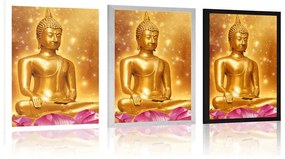 Plagát zlatý Budha - 30x45 silver