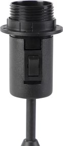 Stolová lampa čierna s plyšovým tienidlom s dizajnom listov a zlatým vnútorným priestorom - Parte