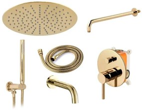 Rea Lungo, podomietká vaňová súprava so sprchou + box P6300 - komplet sada, zlatá, REA-P4125