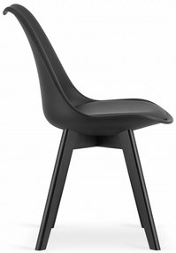 Čierna stolička BALI MARK s čiernymi nohami
