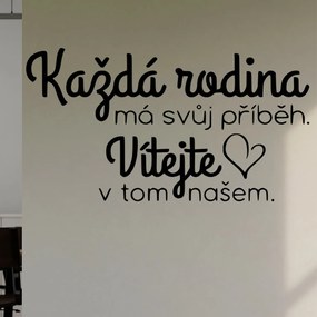Veselá Stena Samolepka Každá rodina má svoj príbeh Farba: černá, Veľkosť: 40 x 22 cm