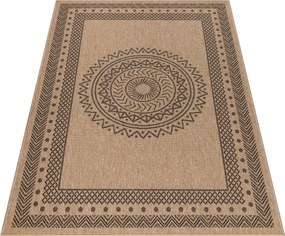 Ayyildiz, Behúň Dhaka 8714 Black, 80x250, hnedá, chodba / predsieň