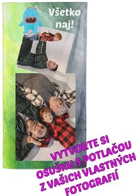 Osuška 70x140cm s neobmedzeným počtom fotografií, textov, farieb pre syna