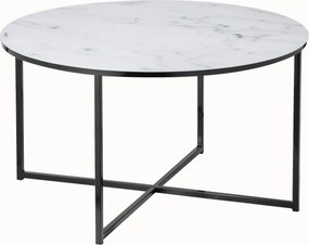 XXXLutz KONFERENČNÝ STOLÍK, čierna, biela, kov, sklo, 80/80/45 cm Livetastic - Stolíky do obývačky - 001769014402