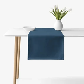 Goldea behúň na stôl 100% bavlnené plátno - námornícky modrý 35x140 cm