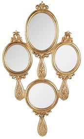 Zlaté antik nástenné zrkadlo zložené zo zrkadiel - 28*2*49 cm