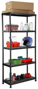 Dílenský plastový regál s 5 policemi MAXER černý