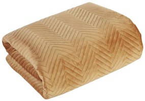 Dekorstudio Zamatový prehoz na posteľ SOFIA v medovej farbe Rozmer prehozu (šírka x dĺžka): 220x240cm
