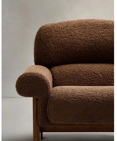 Hnedé kreslo z textílie buklé Nema – Kave Home