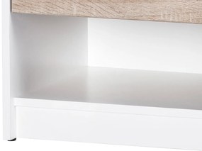 Noční stolek Wenecja 05 42 cm bílý/dub Sonoma