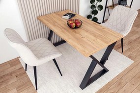 Vintino Jedálenský stôl VELORA 128 × 67 cm – dub zlatý craft / čierna oceľ