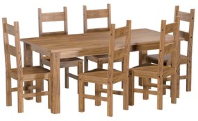 Jedálenský stôl 178x92 + 6 stoličiek EL DORADO dub antik