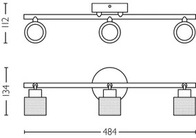 Philips - Bodové svietidlo NIALL 3xGU10/5W/230V čierna/mosadz