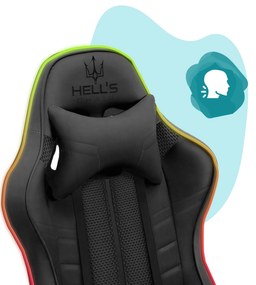 Hells Detská Herná stolička Hell's Chair HC-1004 KIDS LED BLACK