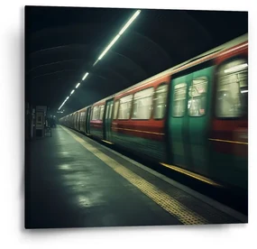 Sablio Obraz Metro na tmavej stanici - 50x50 cm