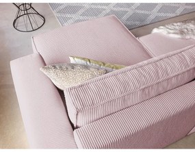 Svetloružová menčestrová rozkladacia rohová variabilná pohovka Nihad – Bobochic Paris