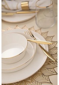 26-dielna jedálenská súprava, biely porcelán so zlatým dekorom