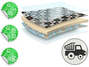 Penová podložka 200 x 180 x 1 cm Nukido NK-340 oceán-čísla