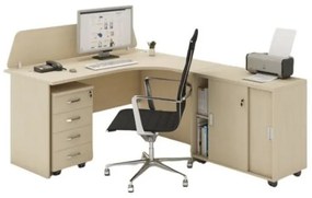 Zostava kancelárskeho nábytku MIRELLI A+, typ F, pravá, breza
