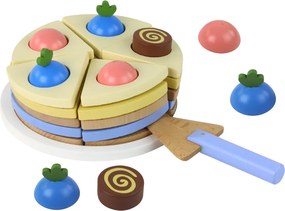 LEAN Toys Drevená torta s 8 kúskami hračka