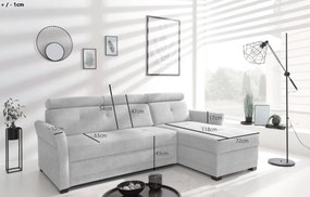 Rohová sedacia súprava Harris, tmavo šedá tkanina, pravý roh