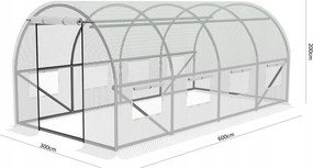 Záhradný fóliovník biely 6x3x2 m GARDEN LINE - TUN5214