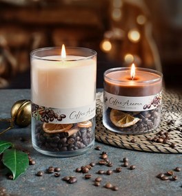 Vonná svíčka Duo Coffee 15 cm krémová