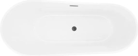 Mexen Dora, voľne stojaca vaňa 150 x 75 cm, biela/čierna, grafitový prepad, 52071507575-95