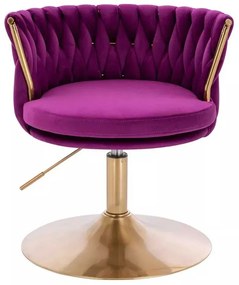 LuxuryForm DESIGN Stolička LYON VELUR na zlatom tanieri - fuchsia
