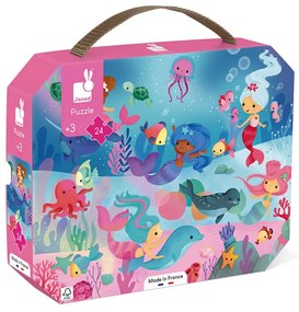 Janod Puzzle pre deti Morské víly v kufríku 24 ks