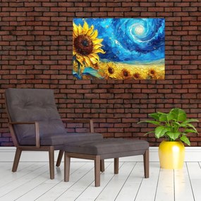 Obraz - Maľba slnečníc (90x60 cm)