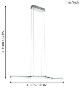 Eglo 96101 - LED luster LASANA 2 2xLED/10,5W/230V
