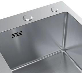 Erga HD, 1-komorový oceľový drez 580x480x210 mm, pravý, oceľová, ERG-MLS-HD5848R