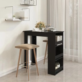 Barový stôl s úložným regálom čierny 102x50x103,5 cm drevotrieska 809468