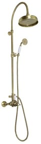 Mosadzná sprchová súprava v bronzovej farbe s termostatickou batériou s hlavovou sprchou a ručnou sprchou 142 cm Antea – Sapho