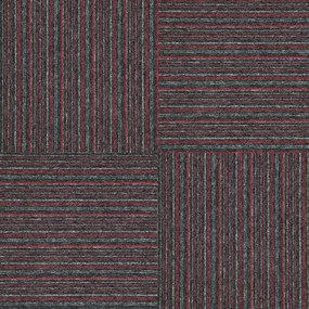Balta, Kobercový štvorec Sonar Lines 4520 červenočierny 50 x 50 cm, chodba / predsieň