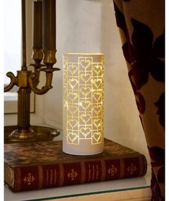 SIRIUS LED světelný svícen, skleněný,dekor srdce,20x8cm