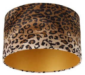 Velúrové tienidlo s leopardím dizajnom vo vnútri 35/35/20 zlata