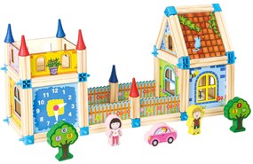 Drevená stavebnica ECOTOYS 128 ks 6v1